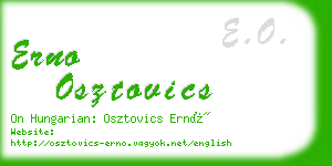 erno osztovics business card